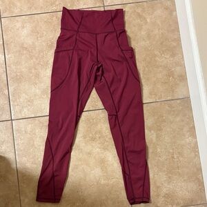 P'tula High-Waisted Maroon Leggings